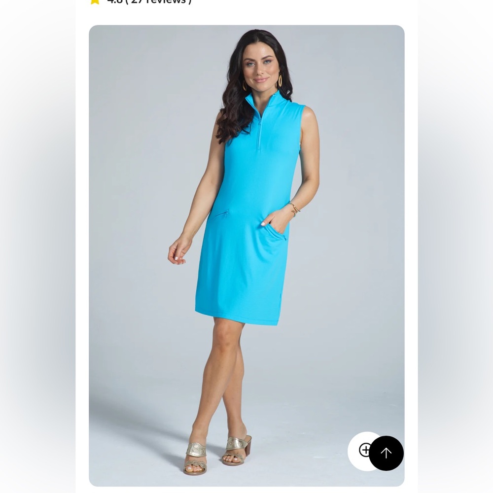 IBKUL Solid Sleeveless Mock Dress Size S